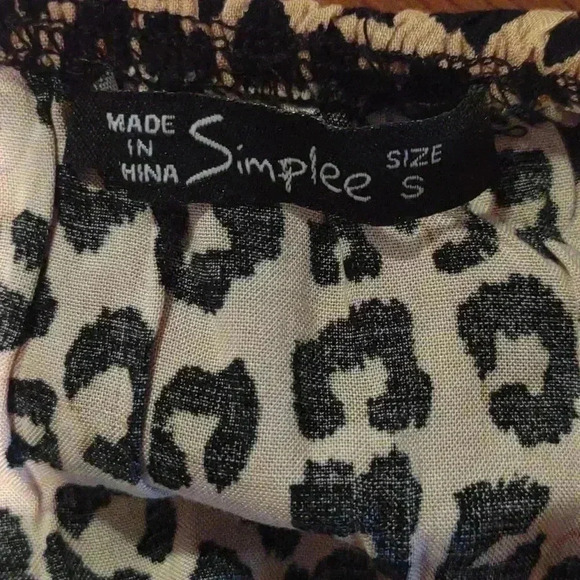 Simplee leopard print strapless jumpsuit size small - Picture 7 of 7